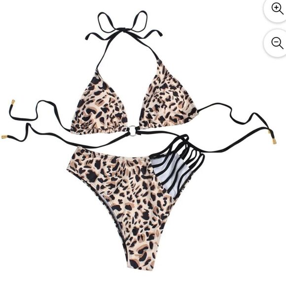 BRAND NEW RUZIYOOG BIKINI SETS WOMEN BIKINI LEOPARD SWIMSUIT TWO PIECE SET - Picture 2 of 16